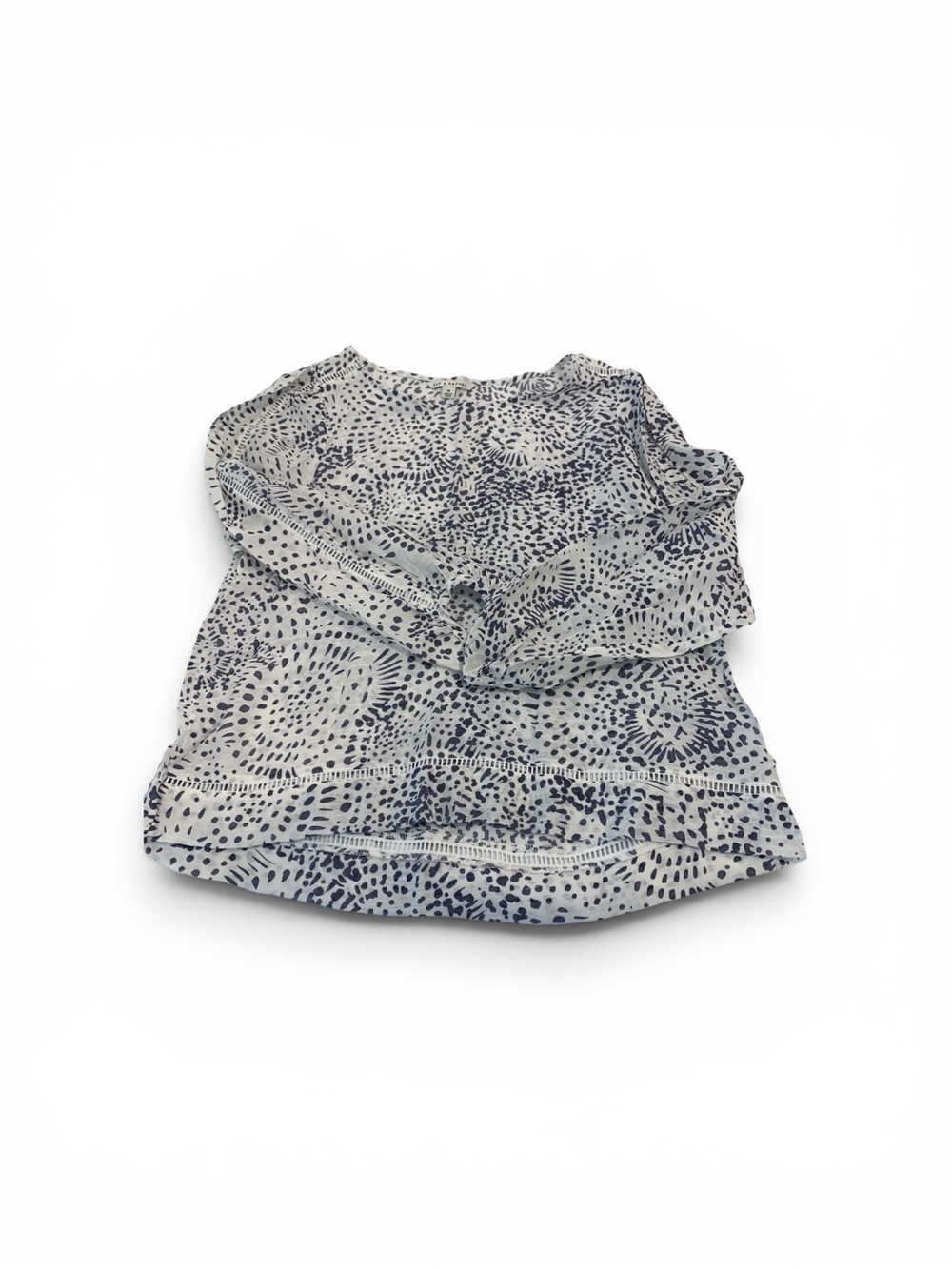 Long Sleeve gray Dot Print Top